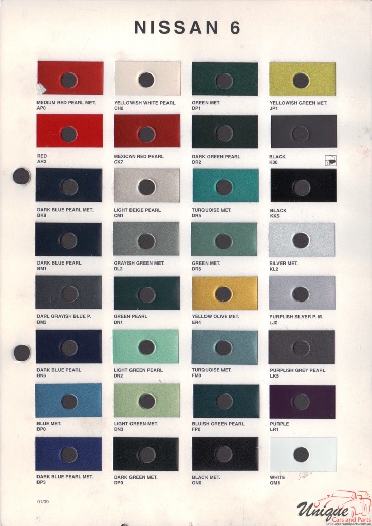1995-2002 Nissan Paint Charts Octoral 6